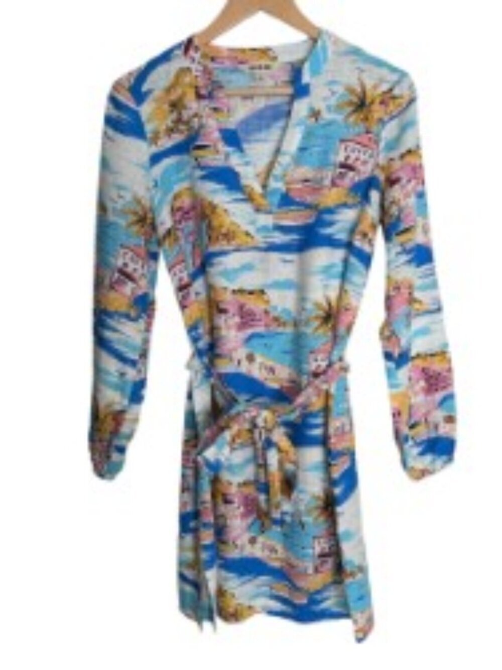 Boden Cleo Linen Tie Waist Dress 6